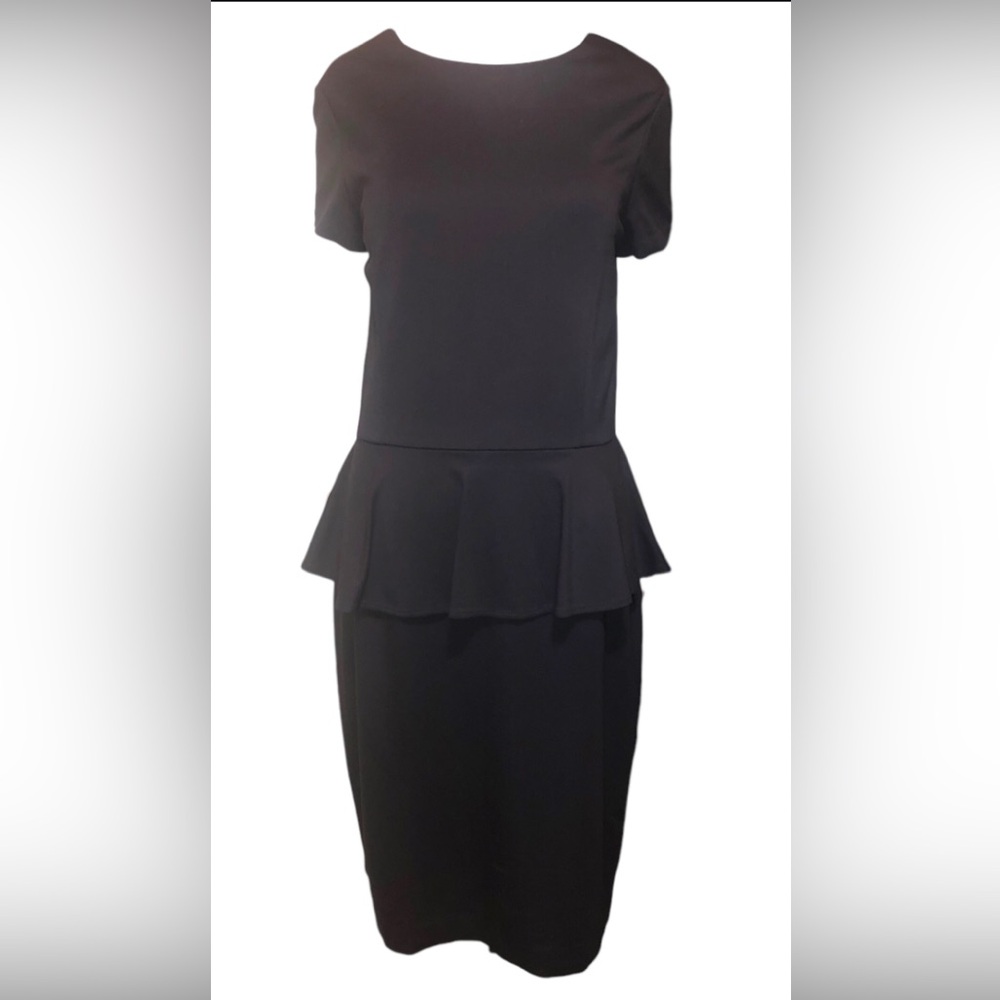 RARE !! Brooks Brothers 346 Peplum Sheath Dress Size 8 EUC Navy Blue